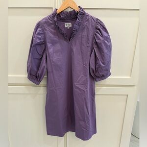Purple Puff Sleeve Dress
